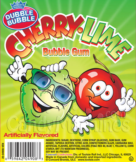 Cherry Lime Vending Gumballs (1-inch /850 ct) | CandyMachines.com