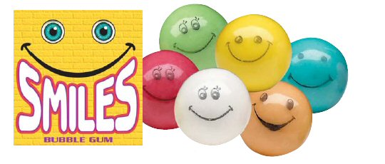 Smiley Face Vending Machine Gumballs