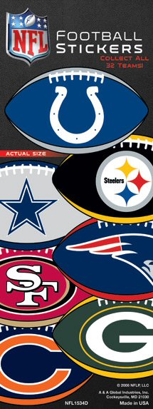 NFL Football Vending Stickers - Click Here to Buy